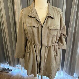 Torrid EUC size 3 Tan Utility Anorak cinch waist Jacket
